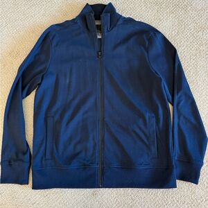 Banana Republic Men's Dark Blue Zip-Up Sweater